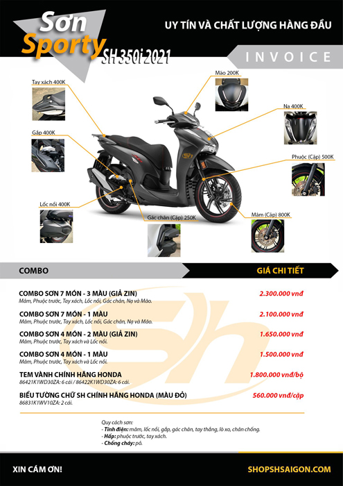 Sơn Sporty cho SH 350i? – Shop SH Saigon 32